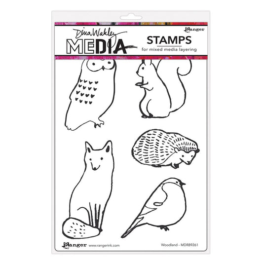 Dina Wakley MEdia Stamp - Woodland Stamps Dina Wakley Media 