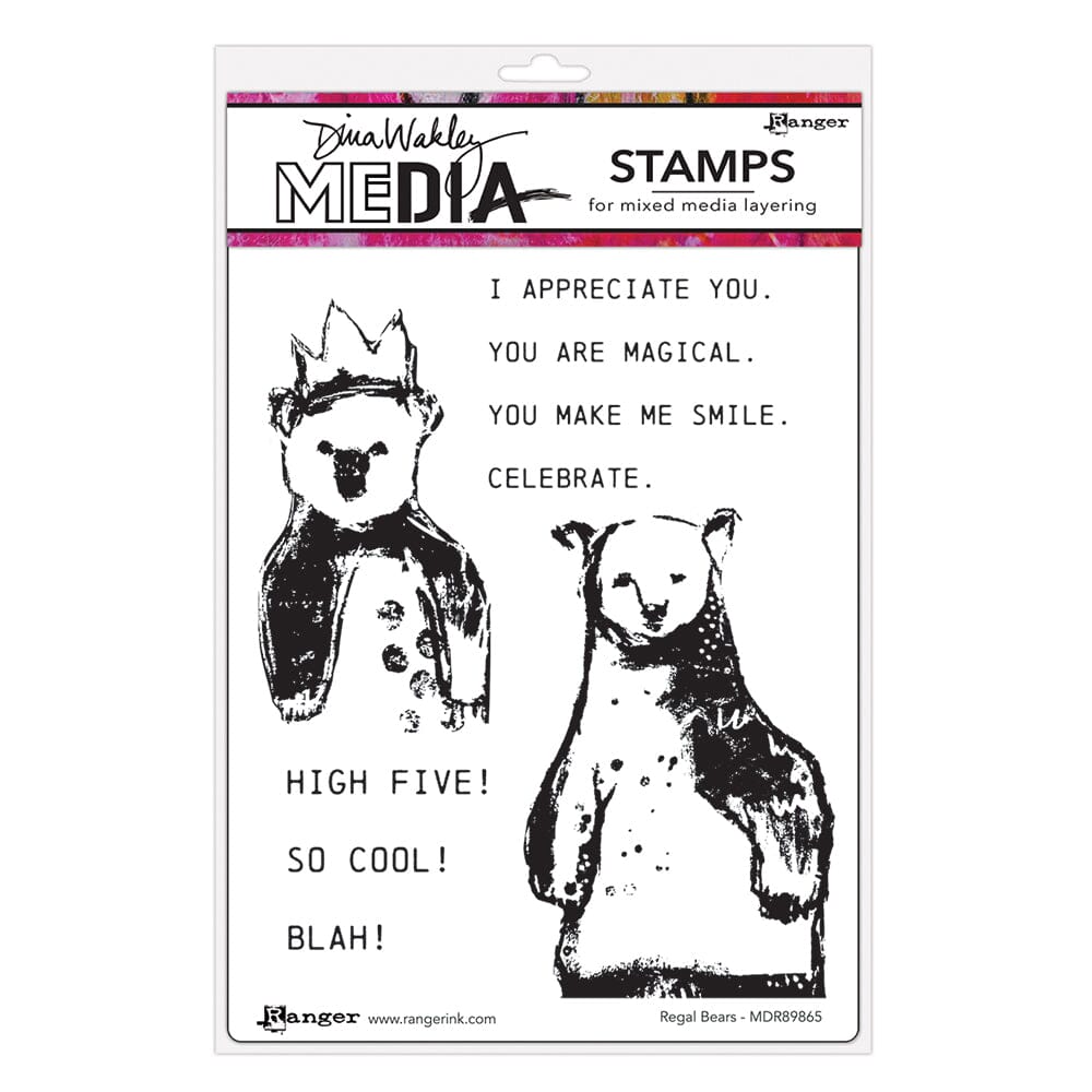 Dina Wakley MEdia Stamp - Regal Bears Stamps Dina Wakley Media 