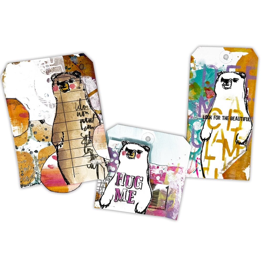 Dina Wakley MEdia Stamp - Scribbly Bears Stamps Dina Wakley Media 