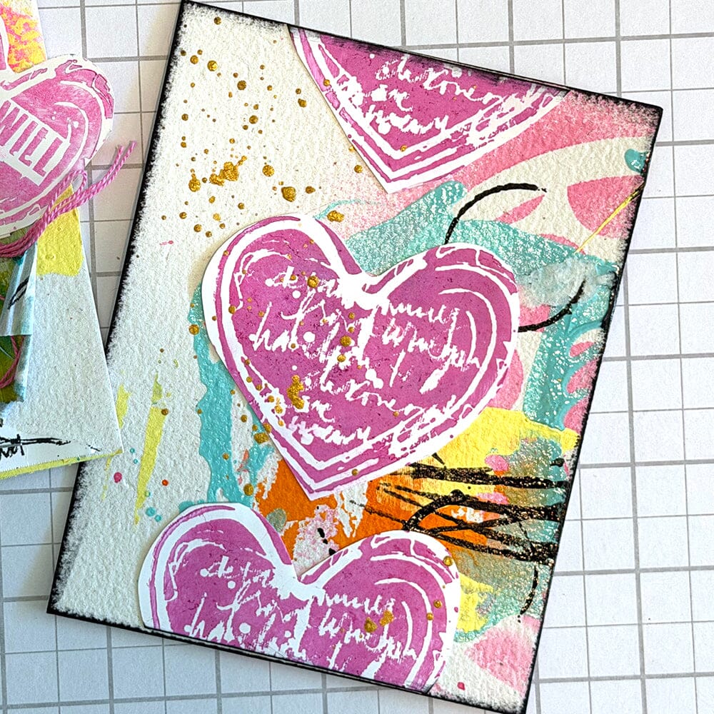Dina Wakley MEdia Stamp - Filled Hearts Stamps Dina Wakley Media 