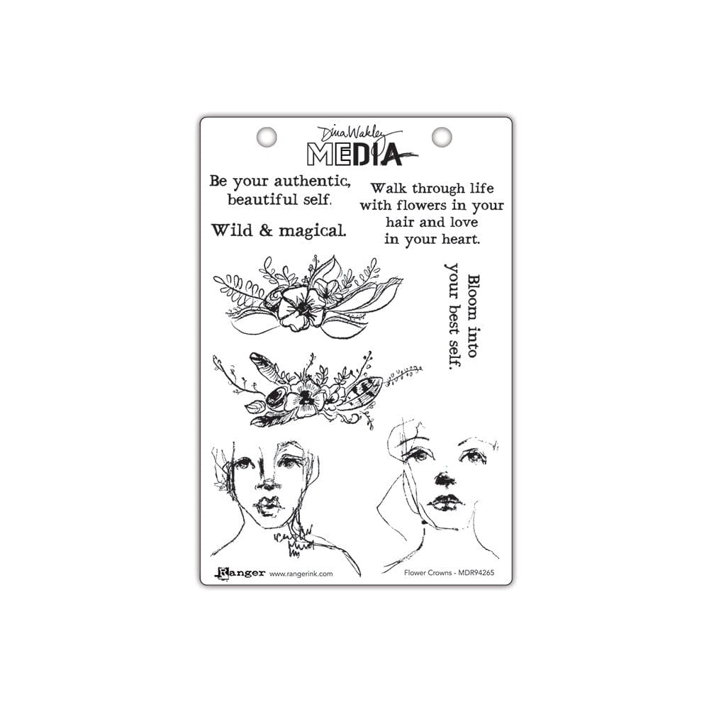 Dina Wakley MEdia Stamp - Flower Crowns Stamps Dina Wakley Media 