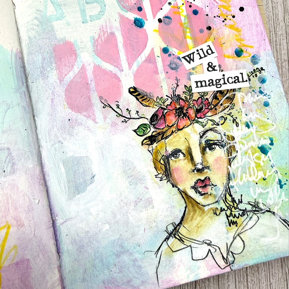 Dina Wakley MEdia Stamp - Flower Crowns Stamps Dina Wakley Media 