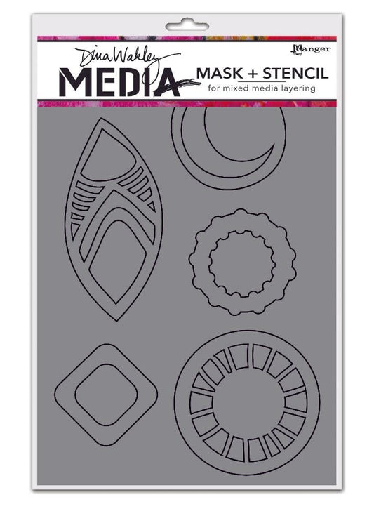 Dina Wakley Media Mask + Stencil Funky Masks Stencil Dina Wakley Media 