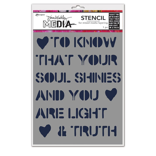 Dina Wakley Media Stencils Soul Shines Stencil Dina Wakley Media 