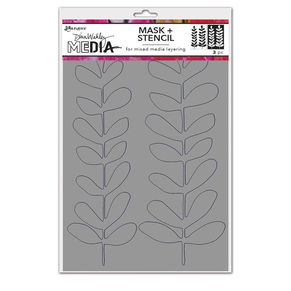 Dina Wakley Media Stencil Branches Redux