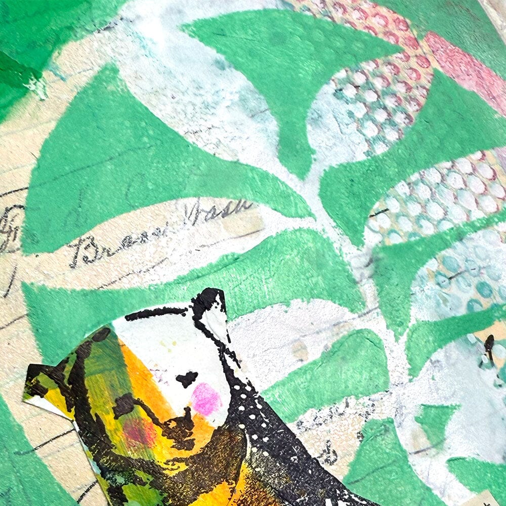 Dina Wakley MEdia Stencil A Frond Coaster Stencil Dina Wakley Media 