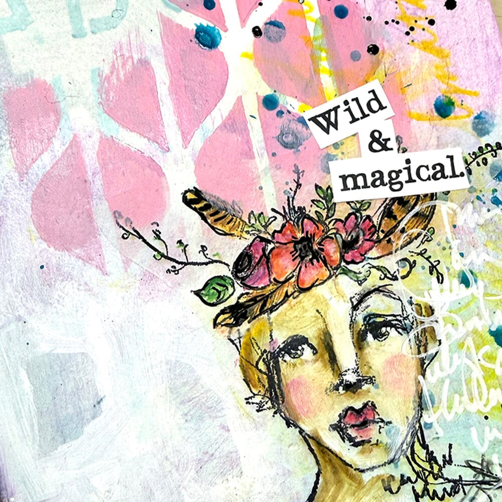 Dina Wakley MEdia Stencil Groovy Coaster Stencil Dina Wakley Media 