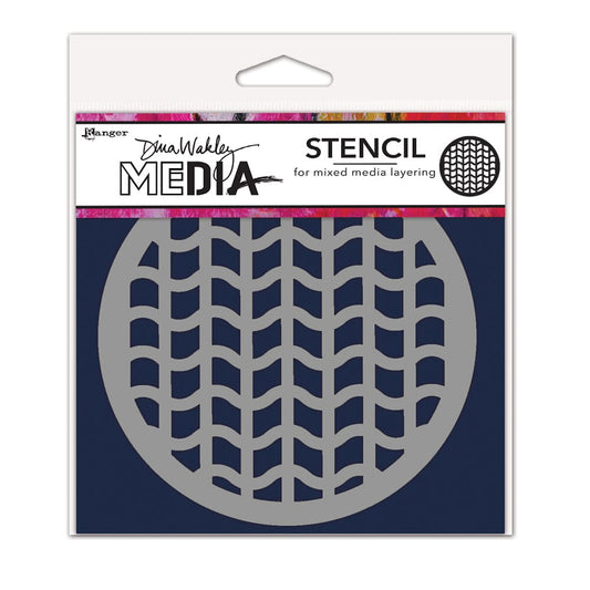 Dina Wakley Media Stencil Tire Tracks Coaster Stencil Dina Wakley Media 