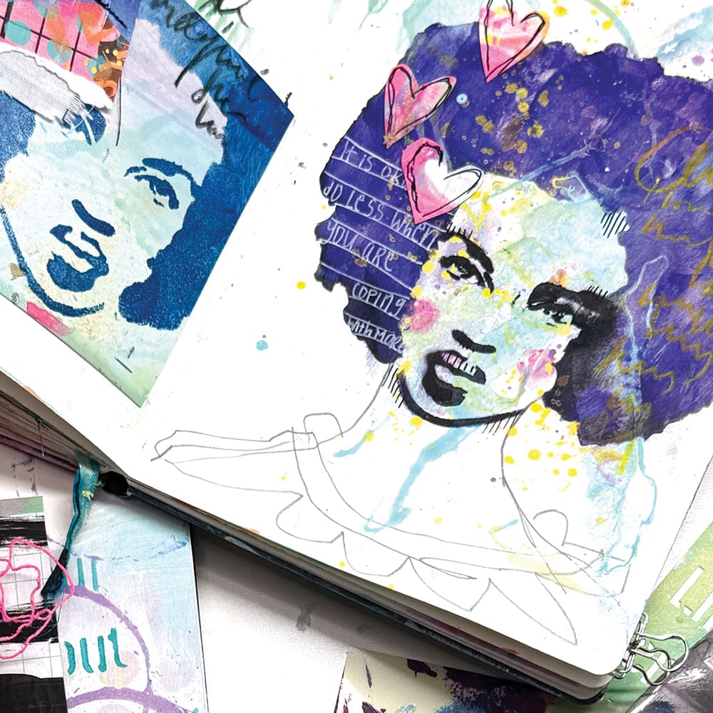 Dina Wakley Media Stencil Proud Woman Stencil Dina Wakley Media 