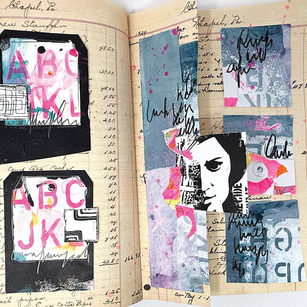 Dina Wakley Media Stencil School Style Alpha Stencil Dina Wakley Media 