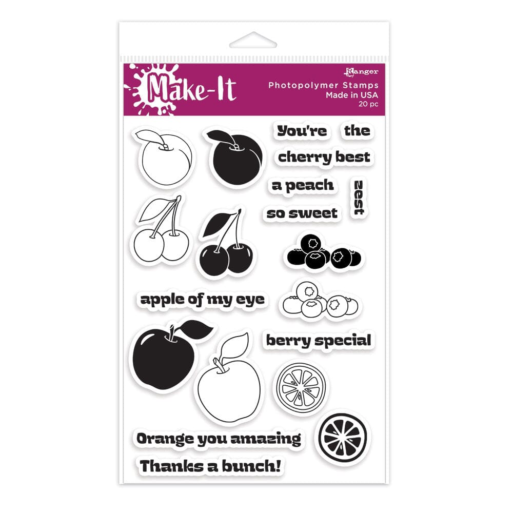 Make-It™ Clear Stamp Set, Fun with Fruit Stamps Make It 