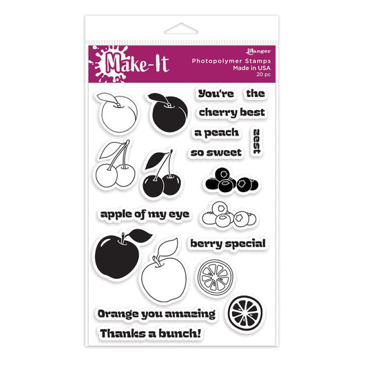 Make-It™ Clear Stamp Set, Fun with Fruit Stamps Make It 