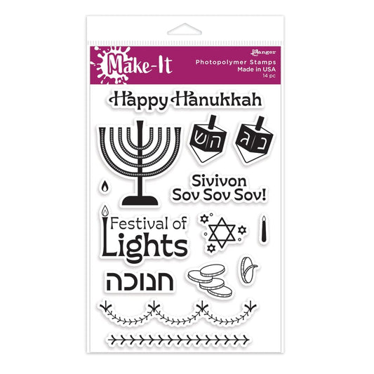 Make-It™ Clear Stamp Set, Happy Hanukkah Stamps Make It 