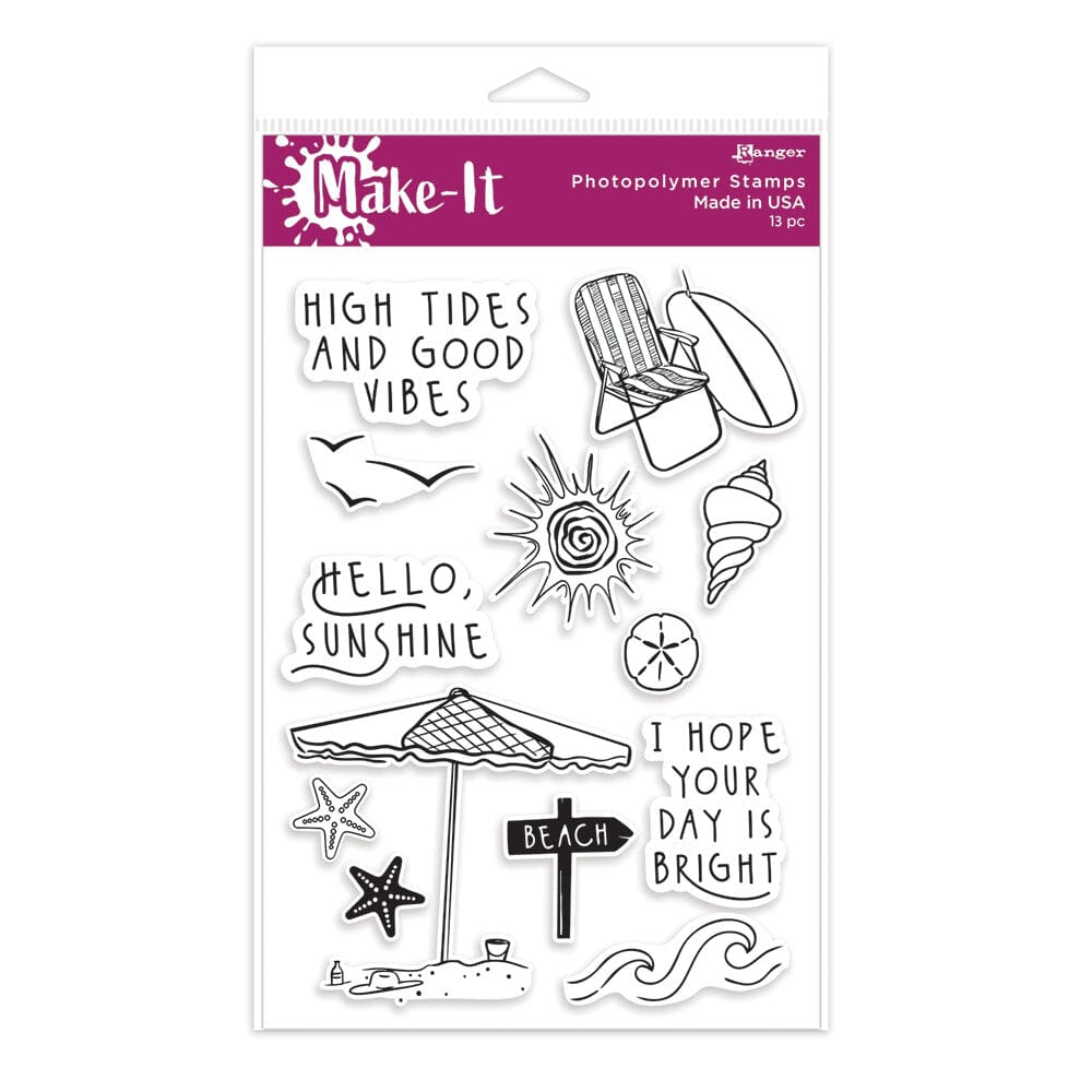 Make-It™ Clear Stamp Set, Beach Vibes Stamps Make It 