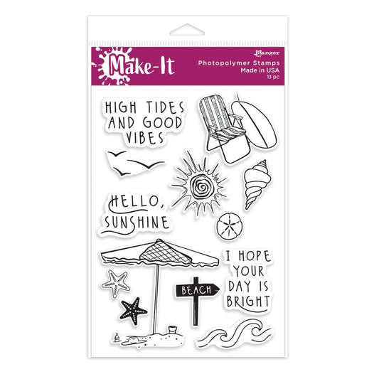 Make-It™ Clear Stamp Set, Beach Vibes Stamps Make It 