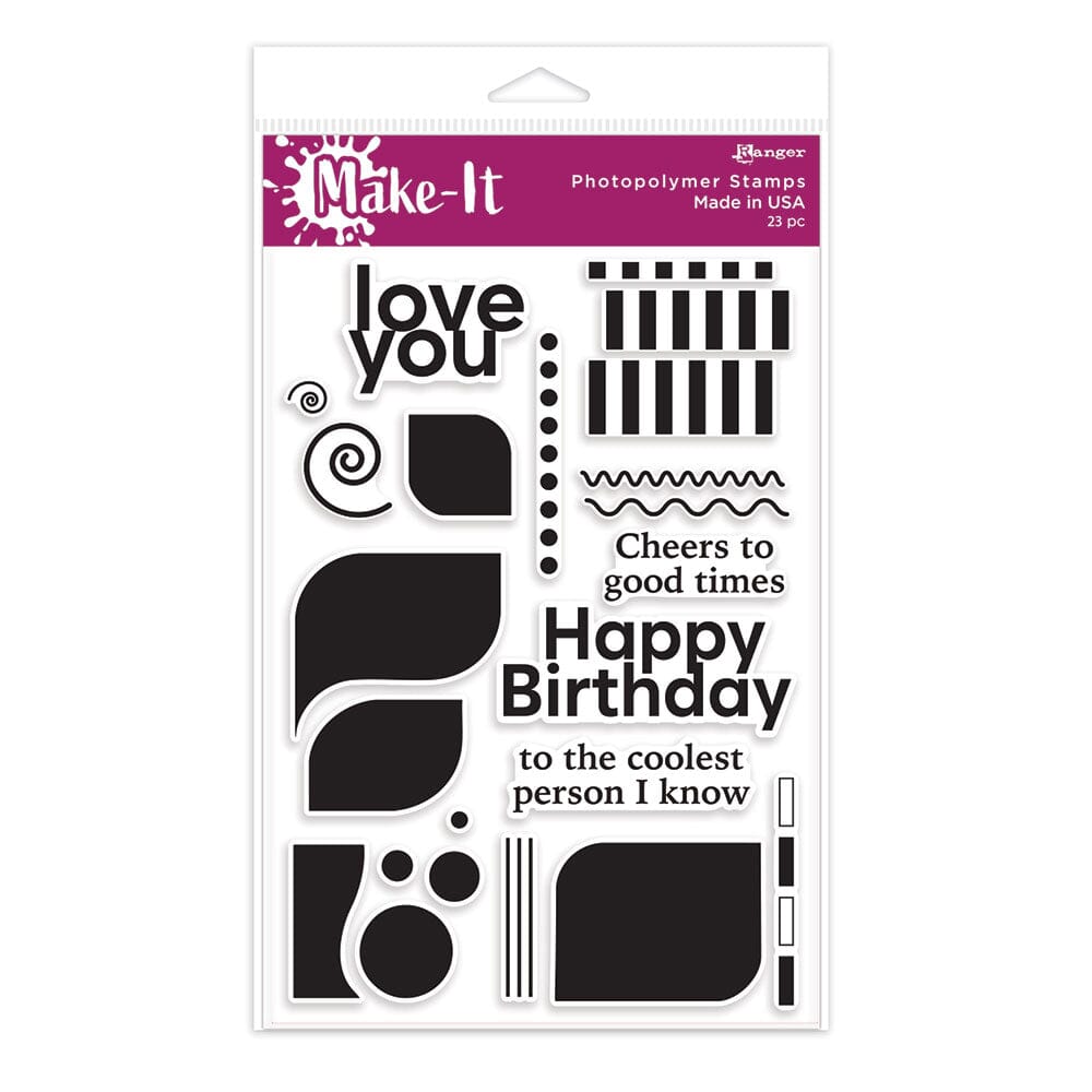 Make-It™ Clear Stamp Set, Bold Birthday Stamps Make It 