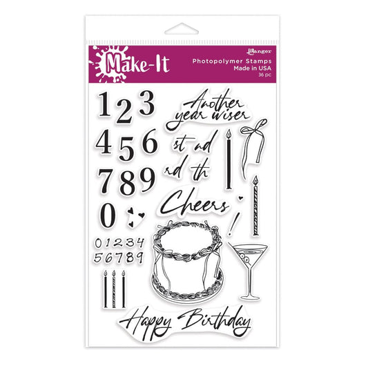 Make-It Clear Stamp Set, Chic Birthday Stamps Make It 