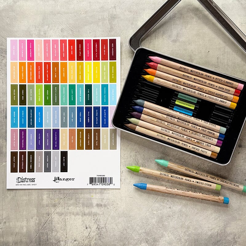 Tim Holtz Distress® Mini Ink Pad Label Sheet- White Printing Surfaces Distress 