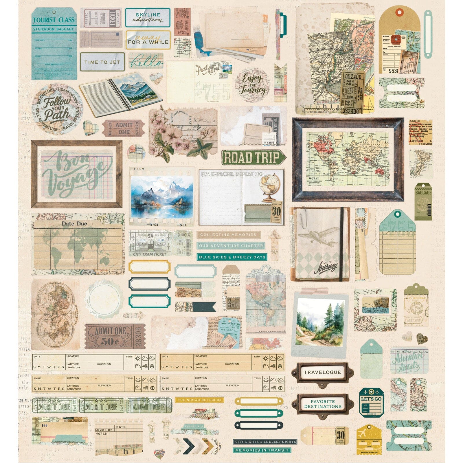 49 and Market Travel Diaries - Die-cut Elements Surfaces 49 and Market 