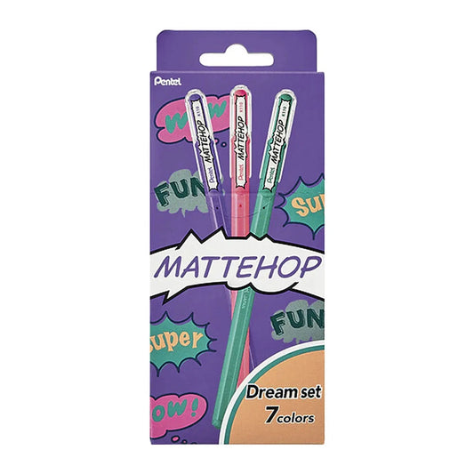 Pentel Mattehop Gel Pens 7 Dream Color Set - 1.0mm Writing & Coloring Pentel 