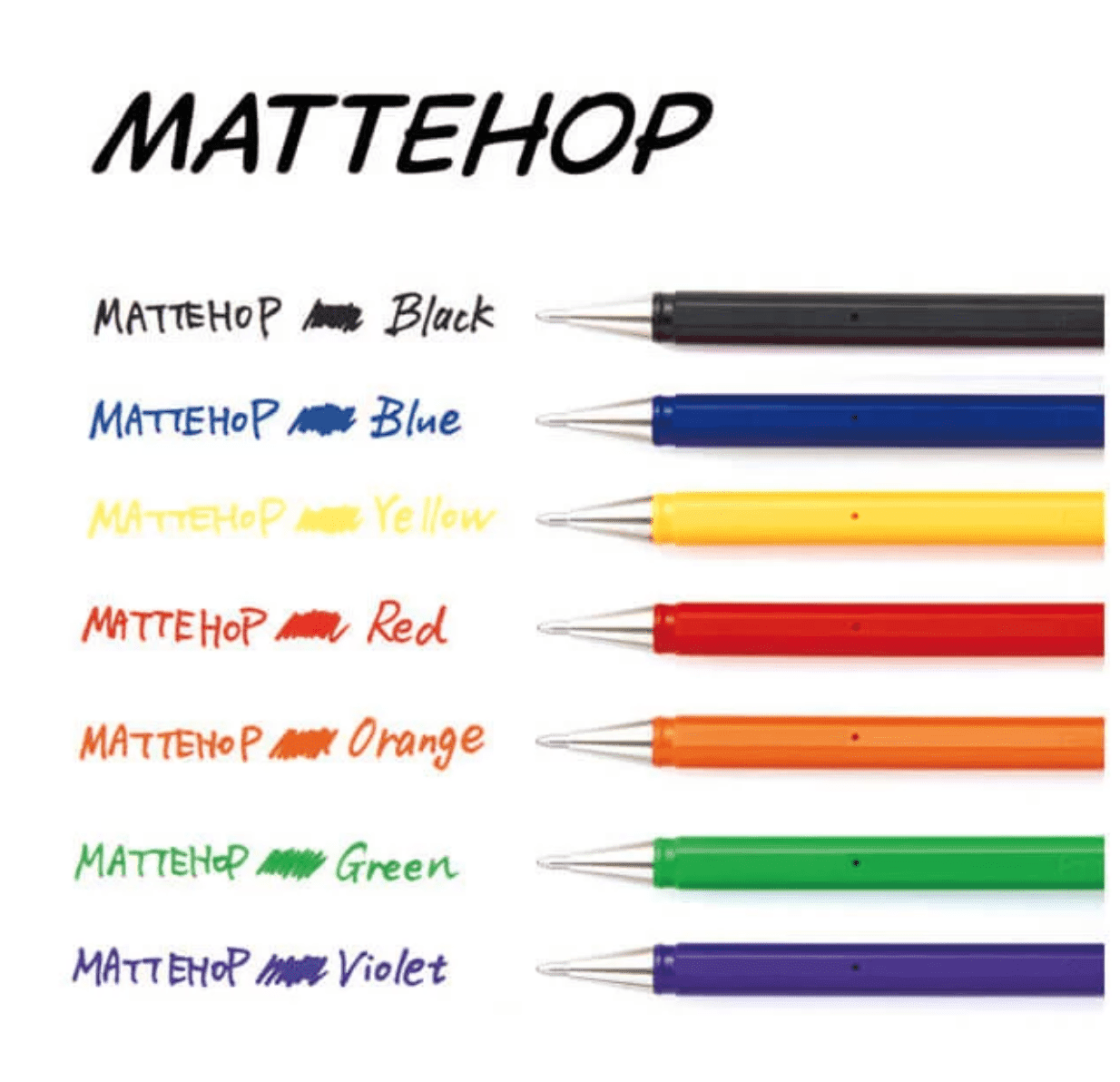 Pentel Mattehop Gel Pens 7 Original Color Set - 1.0mm Writing & Coloring Pentel 