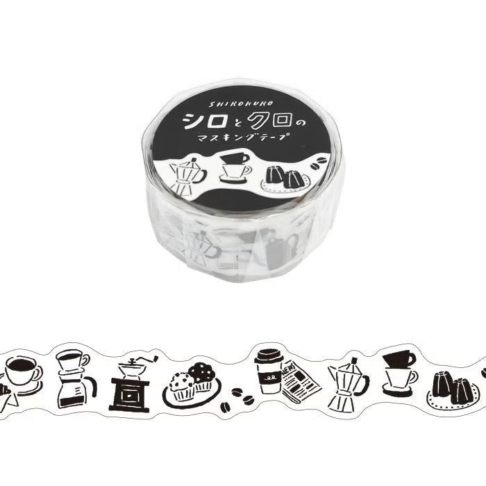 Mind Wave Shiro and Kuro Masking Tape Die-cut Stickers Mind Wave Hitoiki 