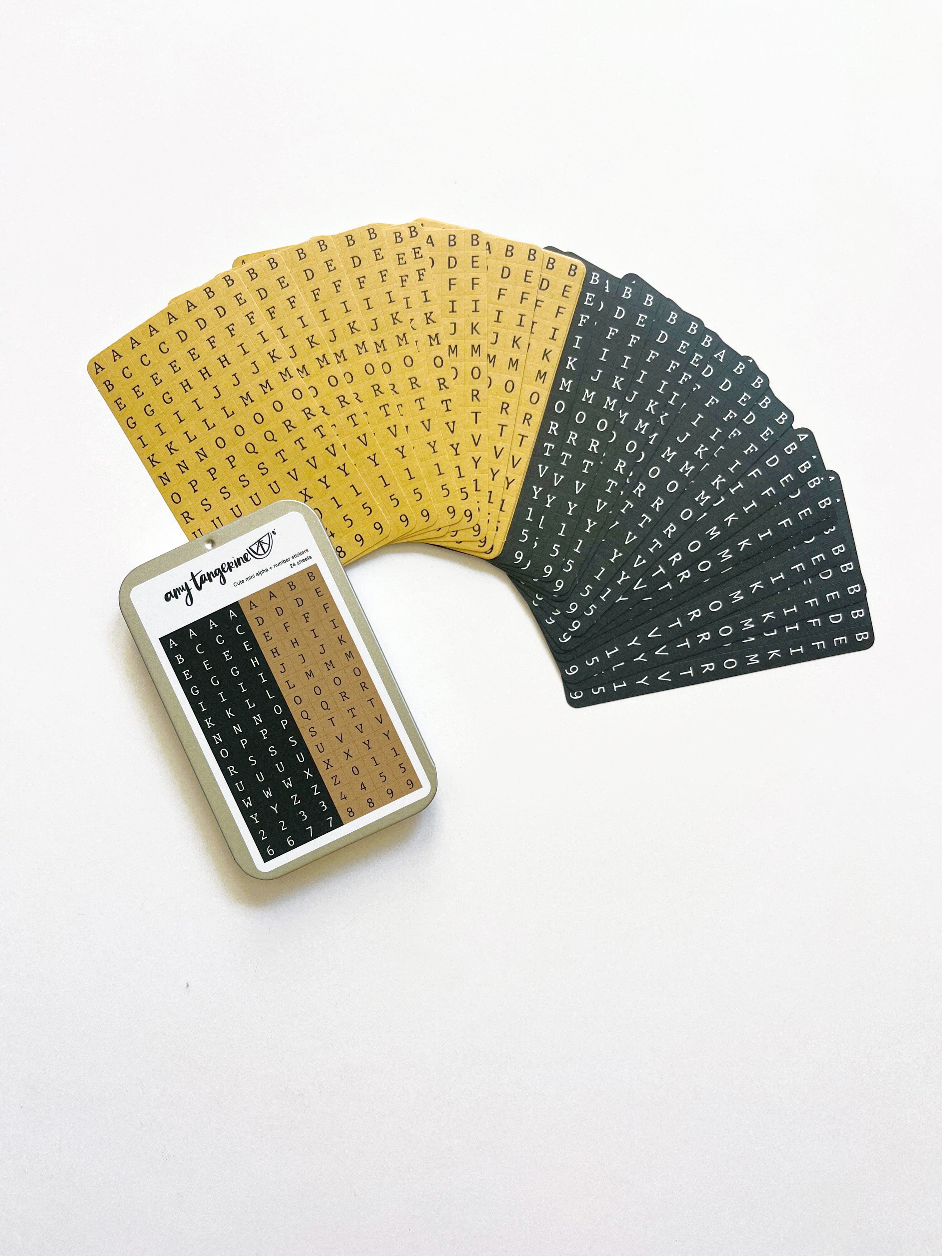Amy Tangerine - Cute Mini Alpha + Number Stickers, Black and Brown Surfaces Amy Tangerine 