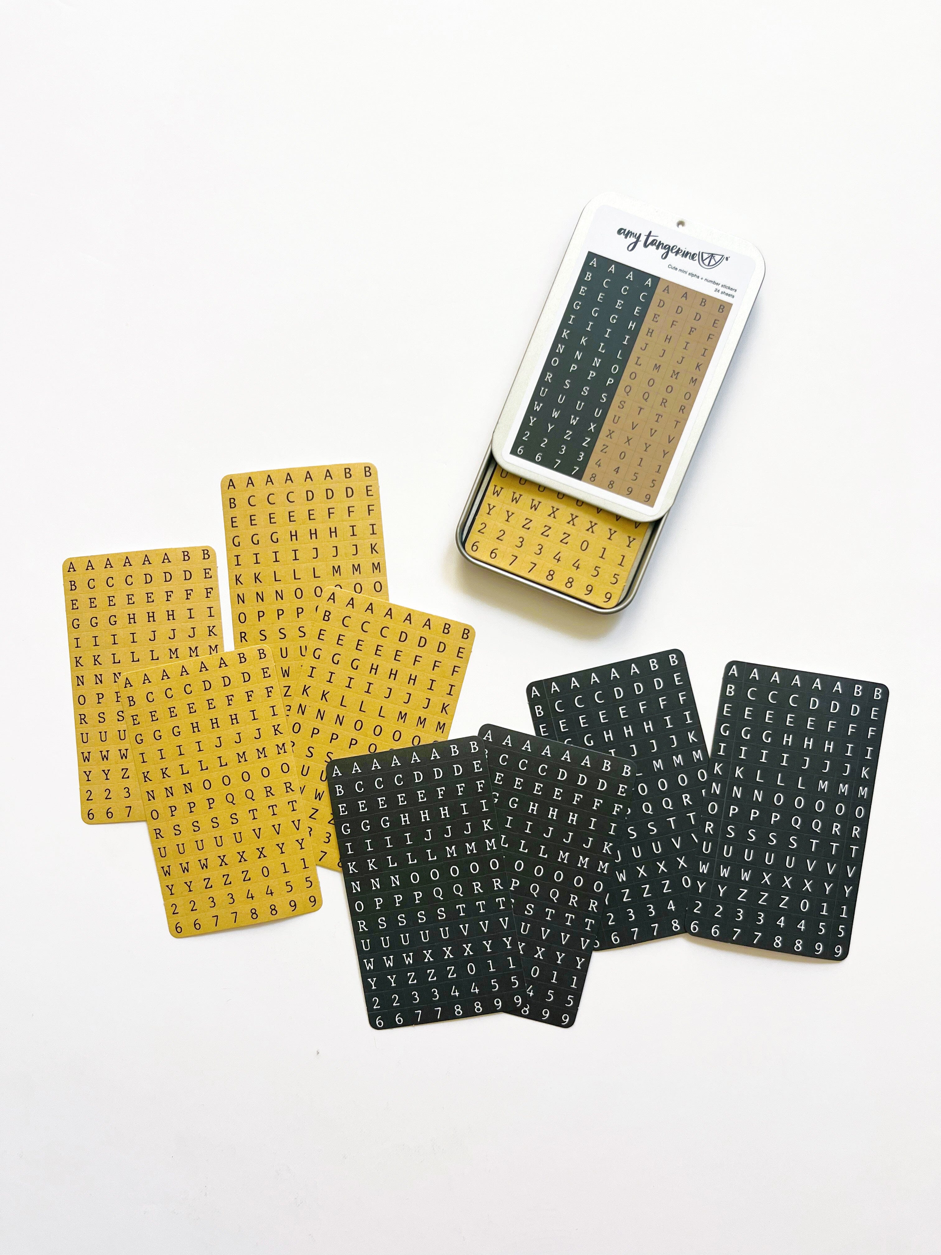 Amy Tangerine - Cute Mini Alpha + Number Stickers, Black and Brown Surfaces Amy Tangerine 