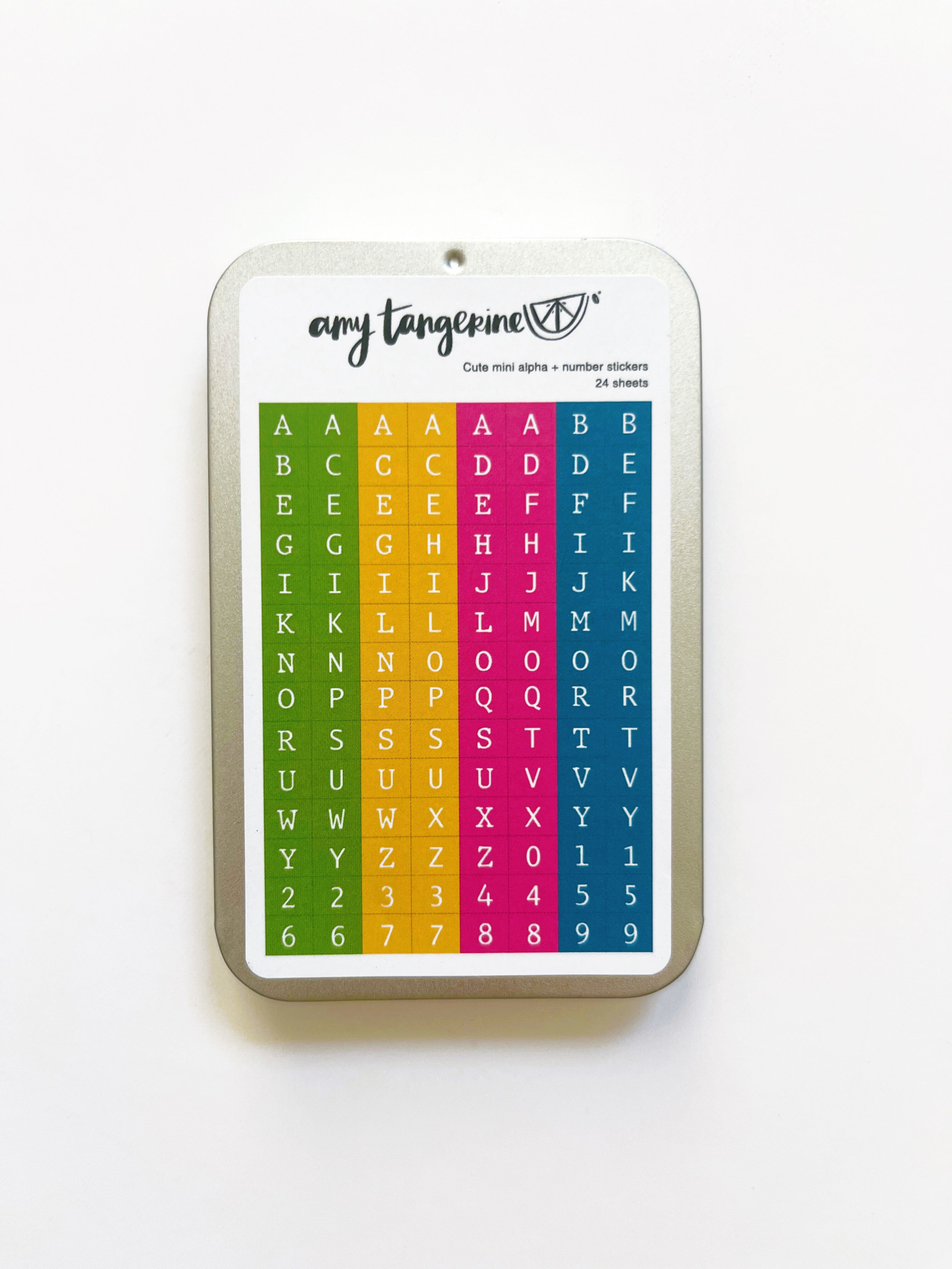 Amy Tangerine - Cute Mini Alpha + Number Stickers, Colors Surfaces Amy Tangerine 