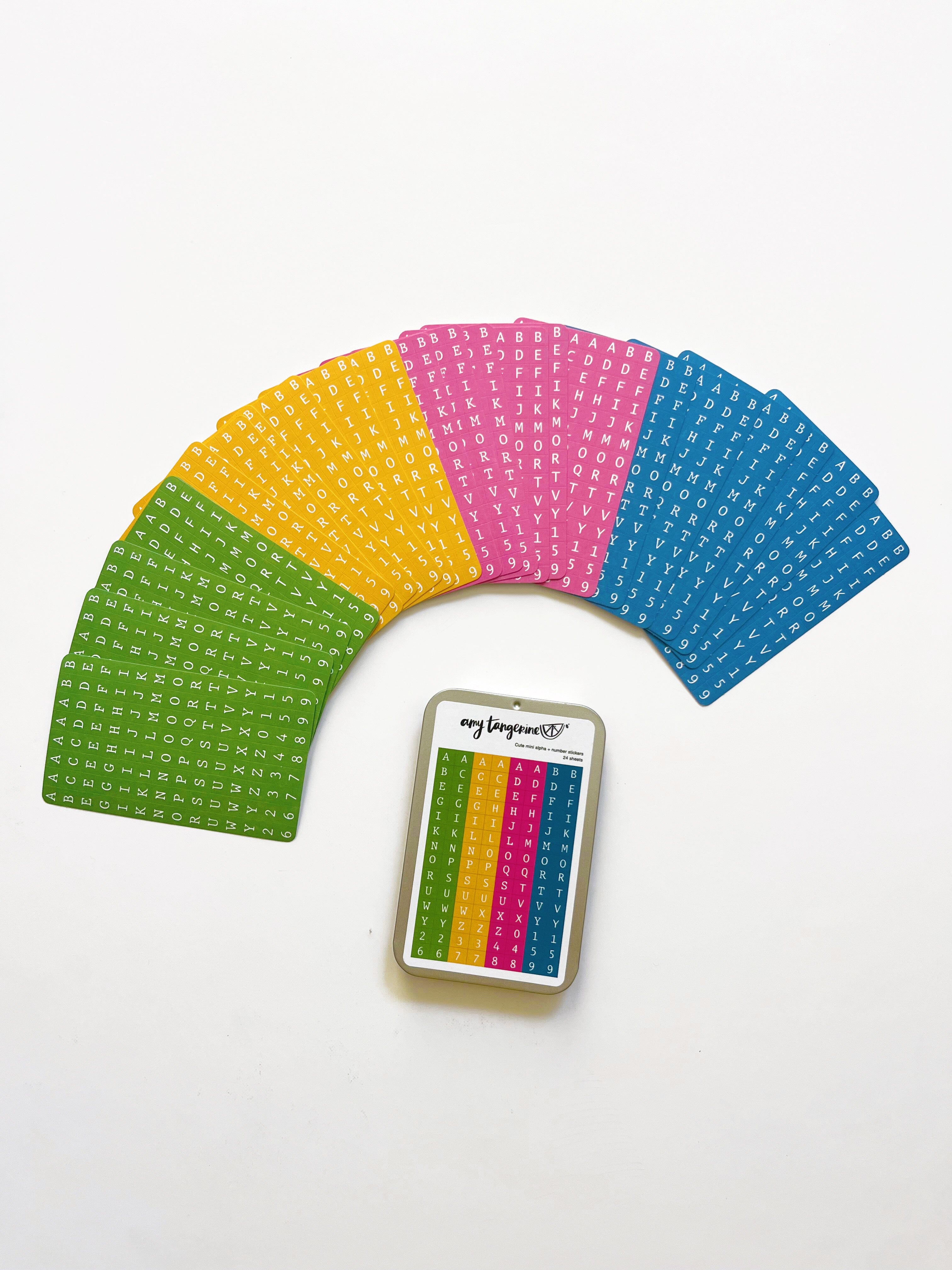 Amy Tangerine - Cute Mini Alpha + Number Stickers, Colors Surfaces Amy Tangerine 