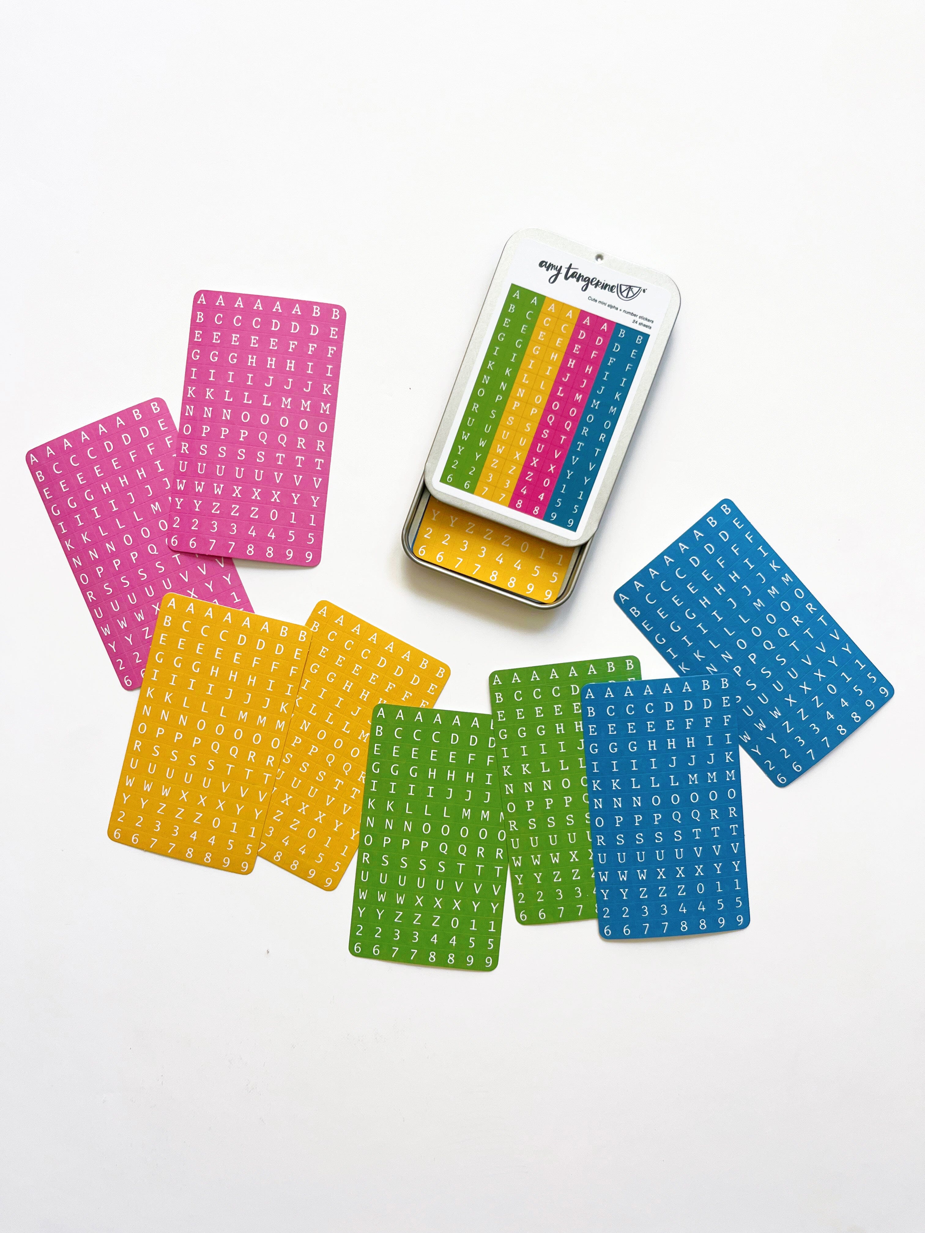 Amy Tangerine - Cute Mini Alpha + Number Stickers, Colors Surfaces Amy Tangerine 