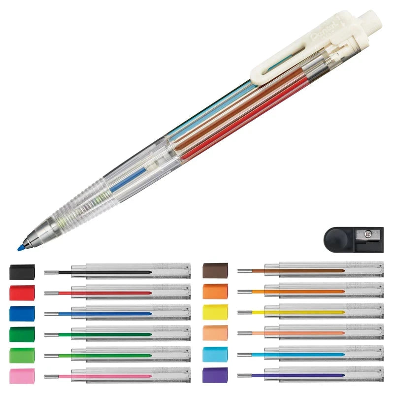 Pentel Art Multi 8 Colored Pencils - Includes 12 Color Refill Set Writing & Coloring Pentel 