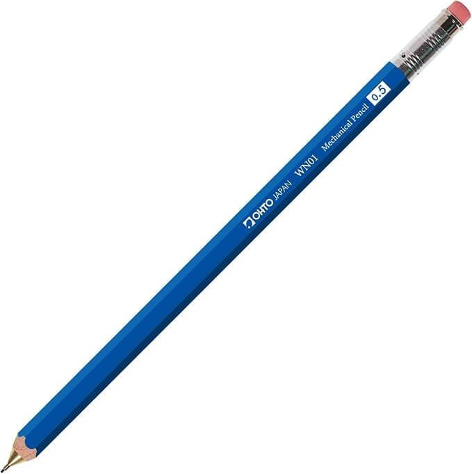 OHTO Wooden Mechanical Pencil, 0.5mm Writing & Coloring OHTO Blue 