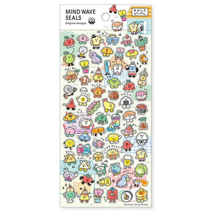 Mind Wave Original Designs Seal Sticker Sheet Surfaces Mind Wave Okashina People 