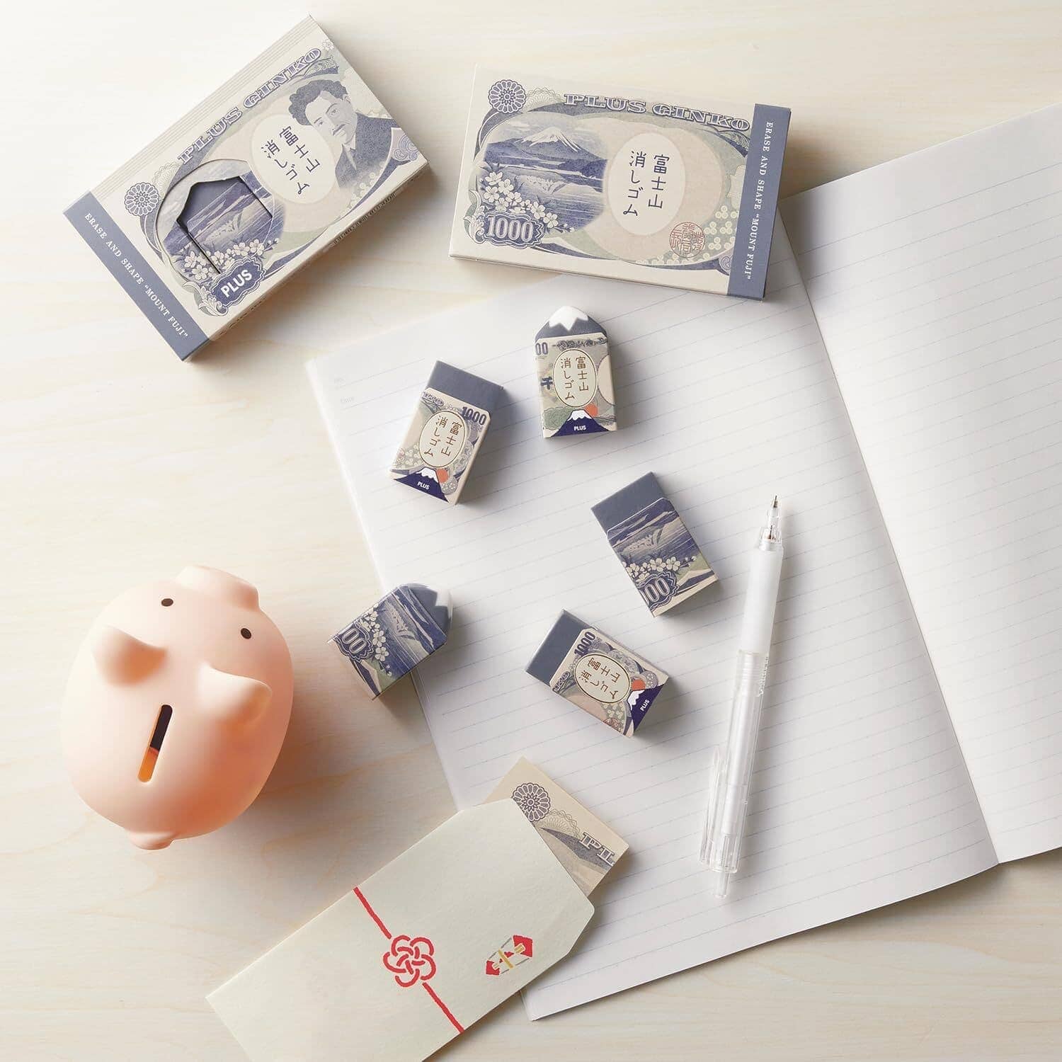 PLUS Air-In Mount Fuji Banknote Eraser 2pk - Limited Edition Tools & Accessories PLUS 
