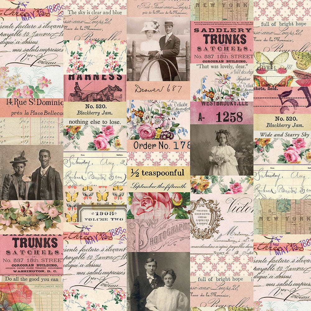 Tim Holtz Eclectic Elements Pre-Cut Fat Quarters FreeSpirit Fabrics, Pink Fabric Tim Holtz Other 