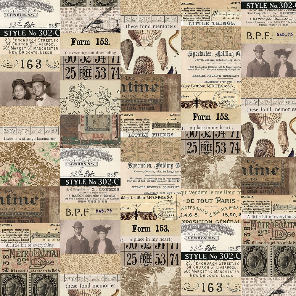 Tim Holtz Eclectic Elements Pre-Cut Fat Quarters FreeSpirit Fabrics, Neutral Fabric Tim Holtz Other 