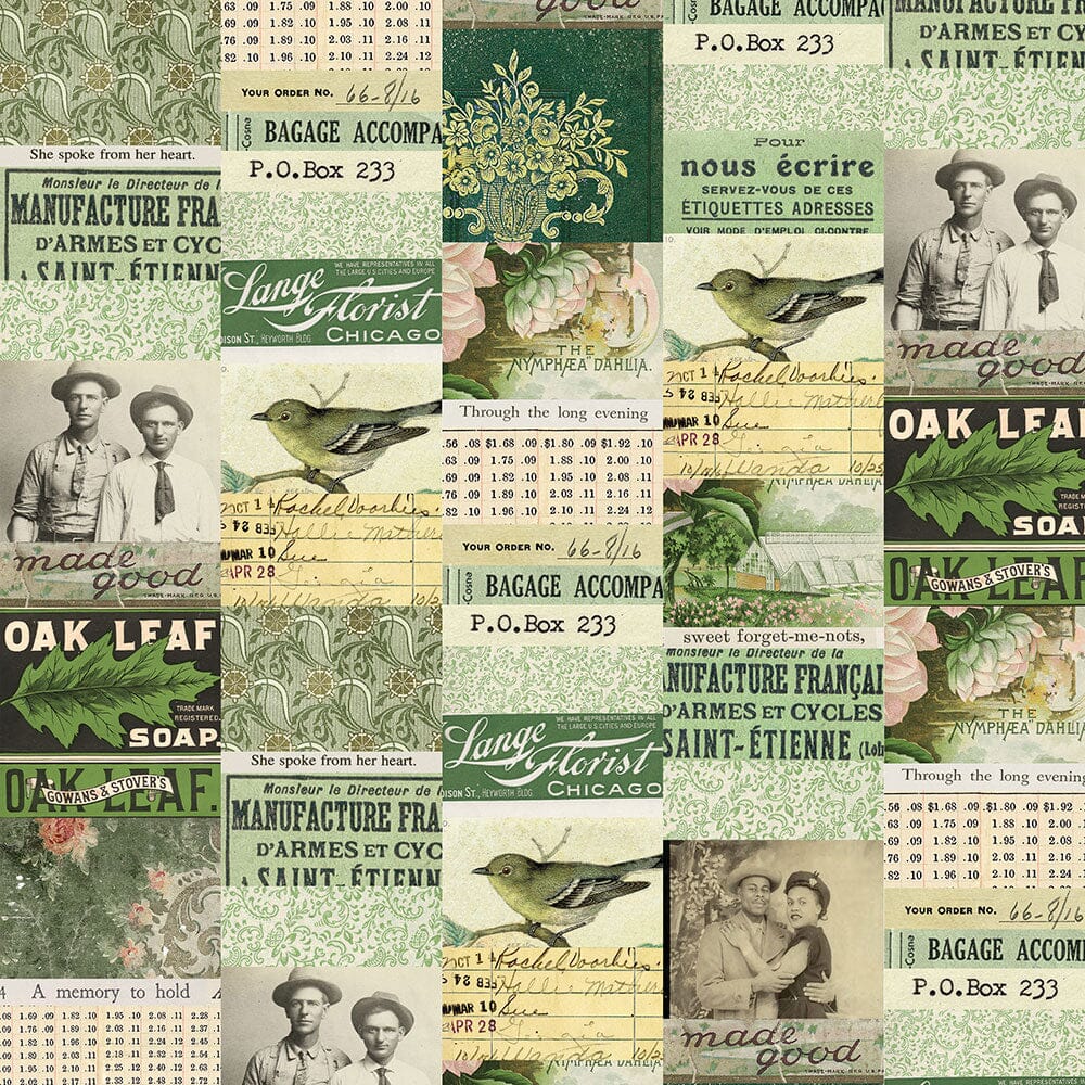 Tim Holtz Eclectic Elements Pre-Cut Fat Quarters FreeSpirit Fabrics, Green Fabric Tim Holtz Other 