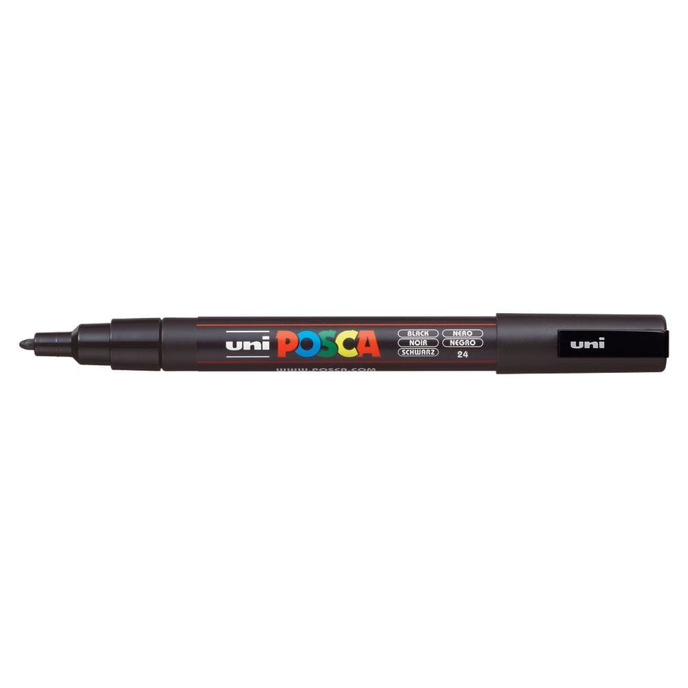 Uni Posca Paint Pen, Fine Bullet Tip Black 3M Writing & Coloring Posca 