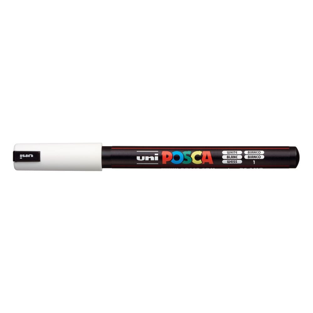 Uni Posca Paint Pen, Ultra-Fine Tip White 1MR Writing & Coloring Posca 