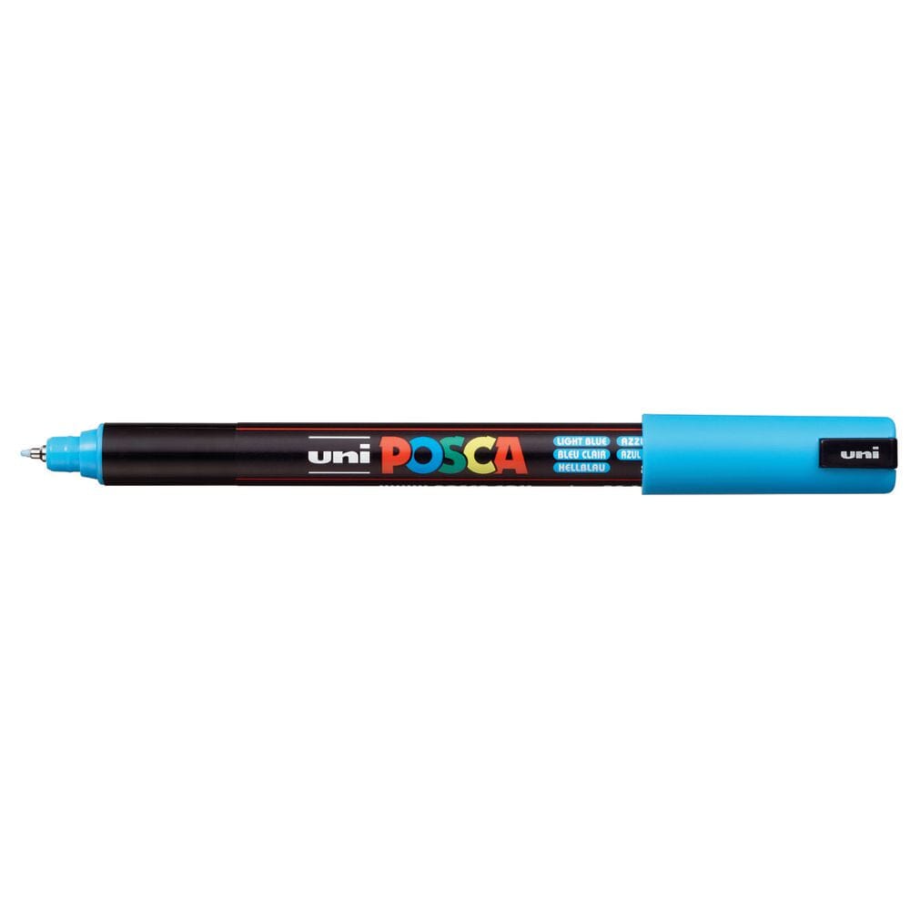 Uni Posca Paint Pen, Ultra-Fine Tip Light Blue 1MR Writing & Coloring Posca 