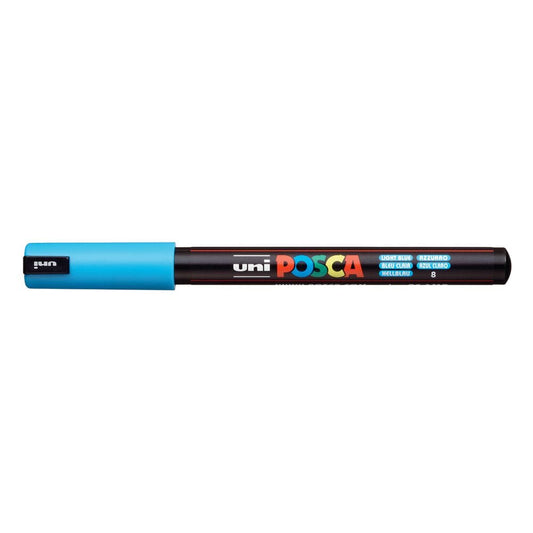 Uni Posca Paint Pen, Ultra-Fine Tip Light Blue 1MR Writing & Coloring Posca 