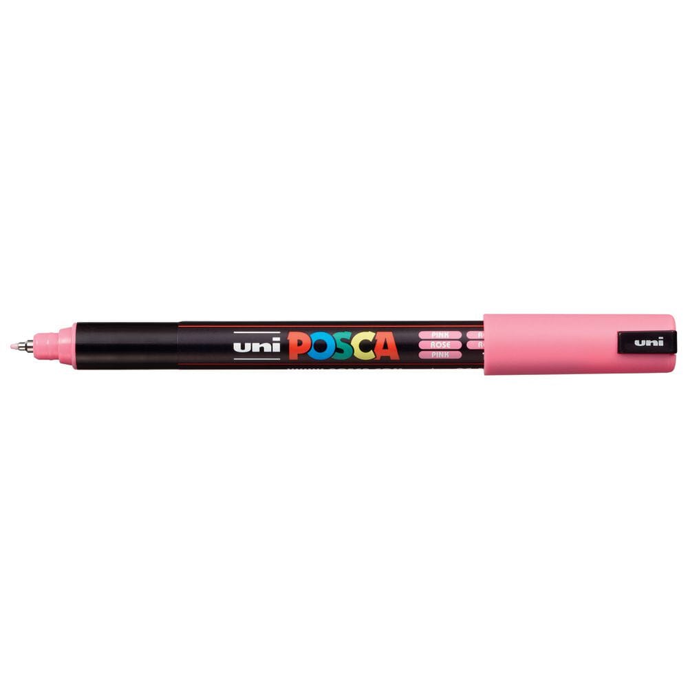 Uni Posca Paint Pen, Ultra-Fine Tip Pink 1MR Writing & Coloring Posca 