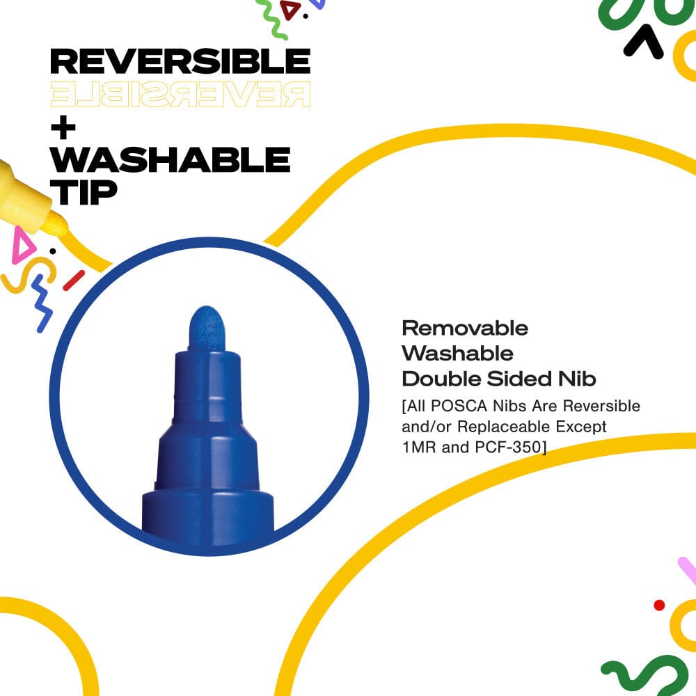 Uni Posca 5M Fine Paint Marker Basics Set, 8pk Writing & Coloring Posca 