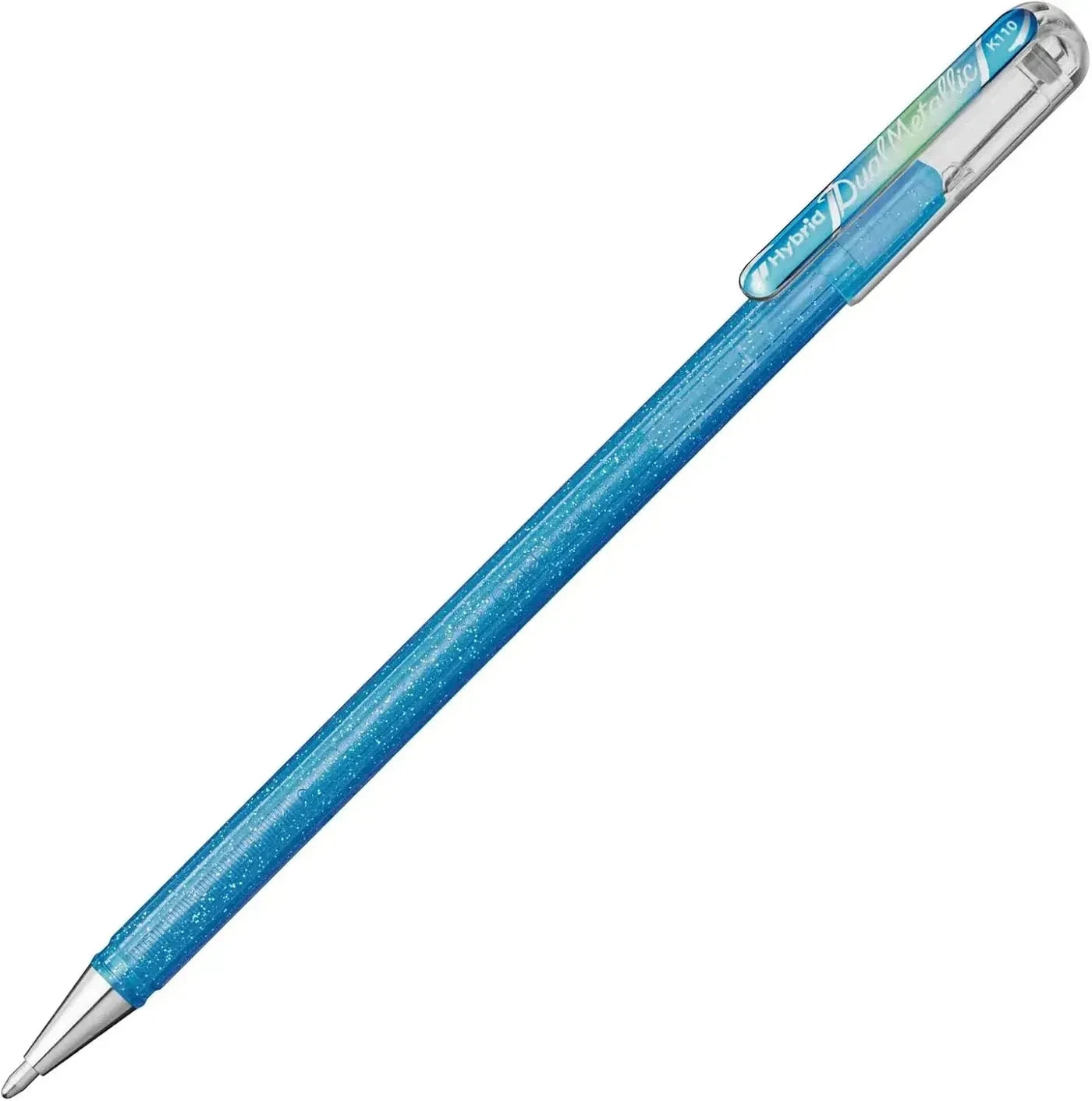 Pentel Dual Metallic Ballpoint Pen 1.0mm Tip, Blue Gray & Metallic Blue and Silver Writing & Coloring Pentel 