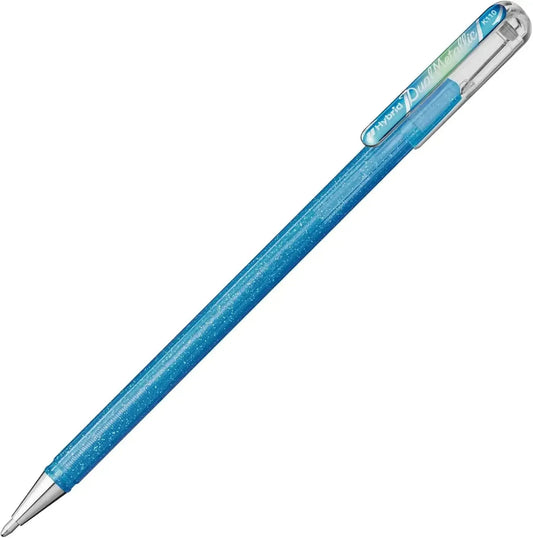 Pentel Dual Metallic Ballpoint Pen 1.0mm Tip, Blue Gray & Metallic Blue and Silver Writing & Coloring Pentel 