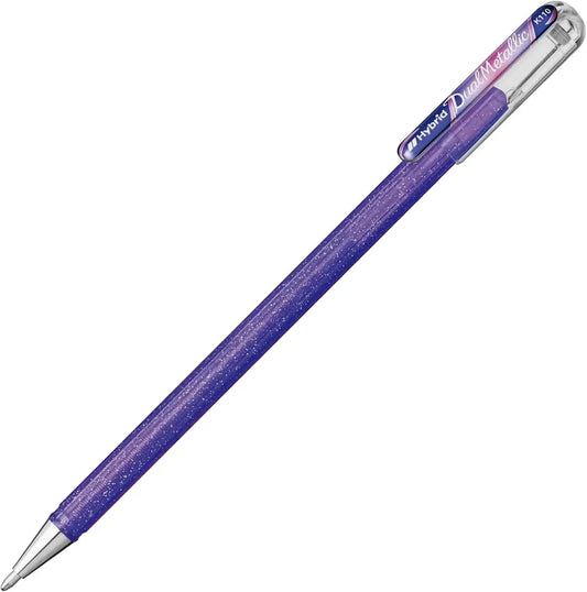 Pentel Dual Metallic Ballpoint Pen 1.0mm Tip, Light Violet & Metallic Red and Blue Writing & Coloring Pentel 