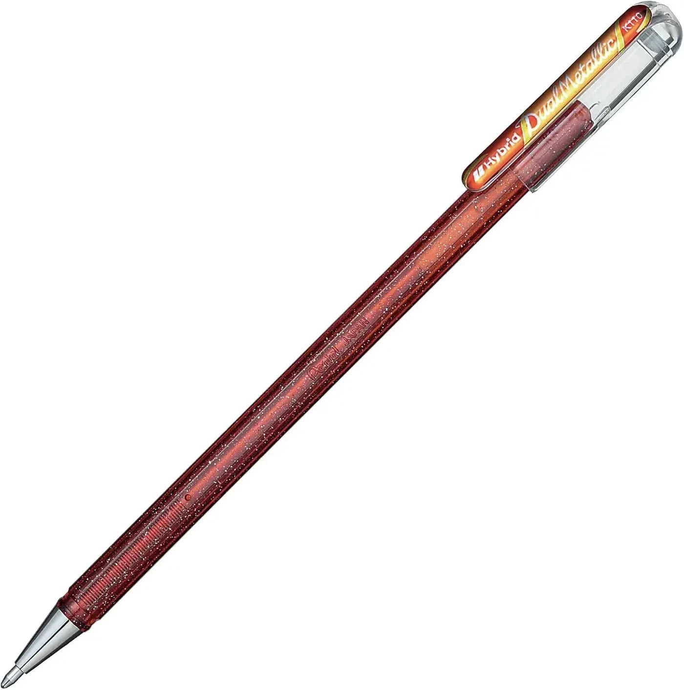 Pentel Dual Metallic Ballpoint Pen 1.0mm Tip, Orange & Metallic Yellow Writing & Coloring Pentel 