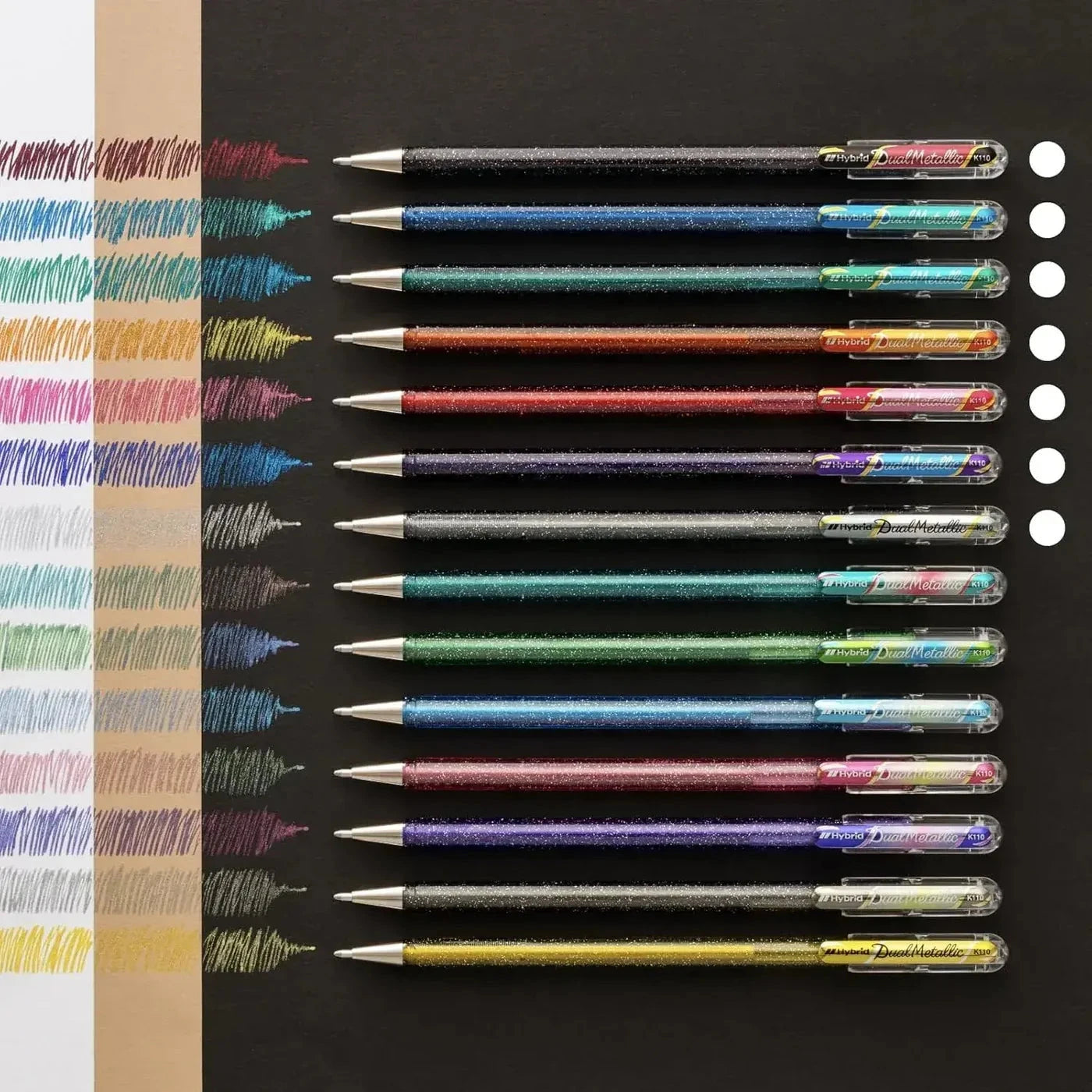 Pentel Dual Metallic Ballpoint Pen 1.0mm Tip, Light Green & Metallic Blue and Red Writing & Coloring Pentel 