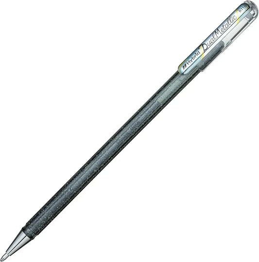 Pentel Dual Metallic Ballpoint Pen 1.0mm Tip, Silver Writing & Coloring Pentel 